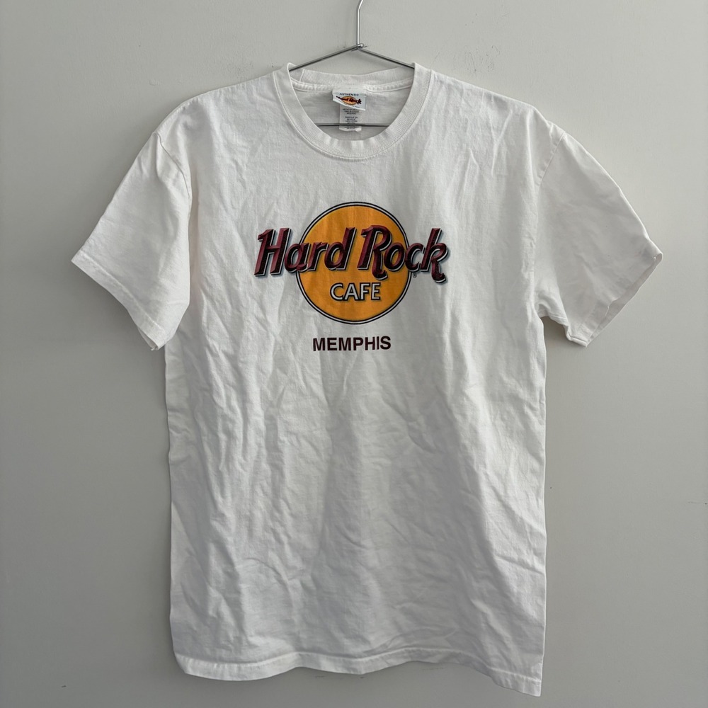 Hard Rock Cafe Memphis White Graphic T-Shirt Mens Medium